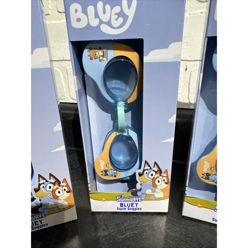 Lot of 3 NEW Bluey Swim Goggles for Kids 3+ by Swimways  Adjustable  Tight Seal